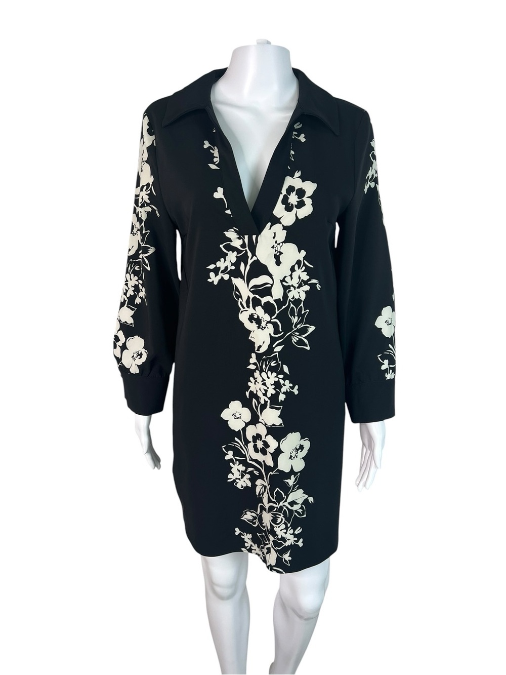Zara‎ Black Dress Tunic Shift Black Floral NWT